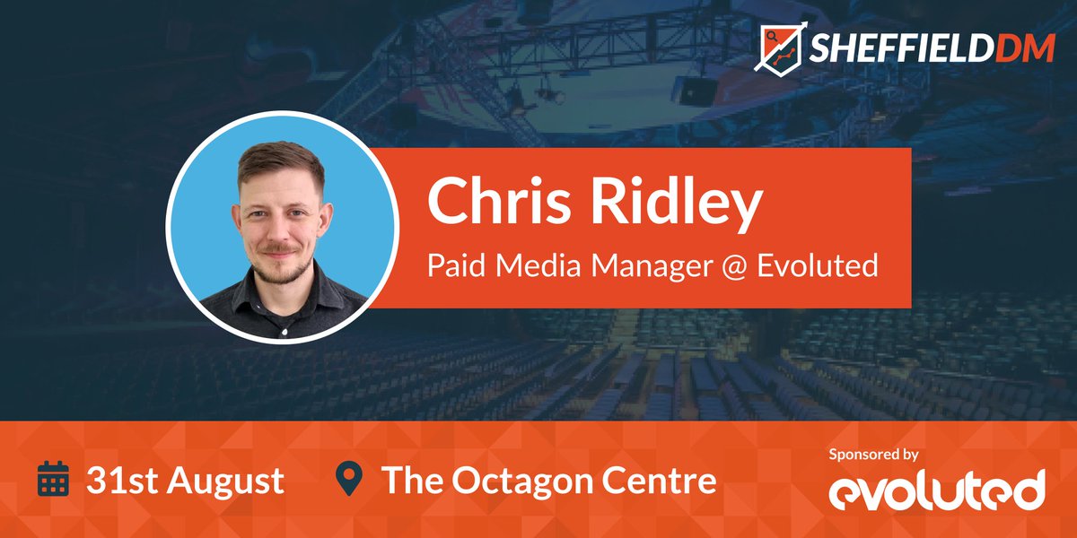 SheffieldDM's tweet photo. 📢 Fancy one more announcement before Early Bird tickets end?

Go on then...

We're thrilled to say @C_J_Ridley, Paid Media Manager at @evolutednm, @MarketingOClock Top 50 PPCer and #PPCChat cult hero, will be starring on our Paid Media stage! 🥳 https://t.co/iQMOrPdcJg