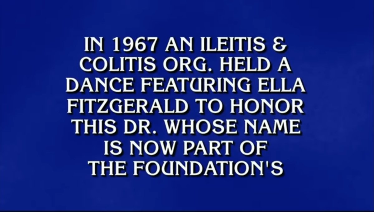 CrohnsColitisFn's tweet photo. We'll take great ways to kick off #WorldIBDDay for $1000, Ken.
We're honored to have been included in last night's Jeopardy game! https://t.co/0yogSXRgAc