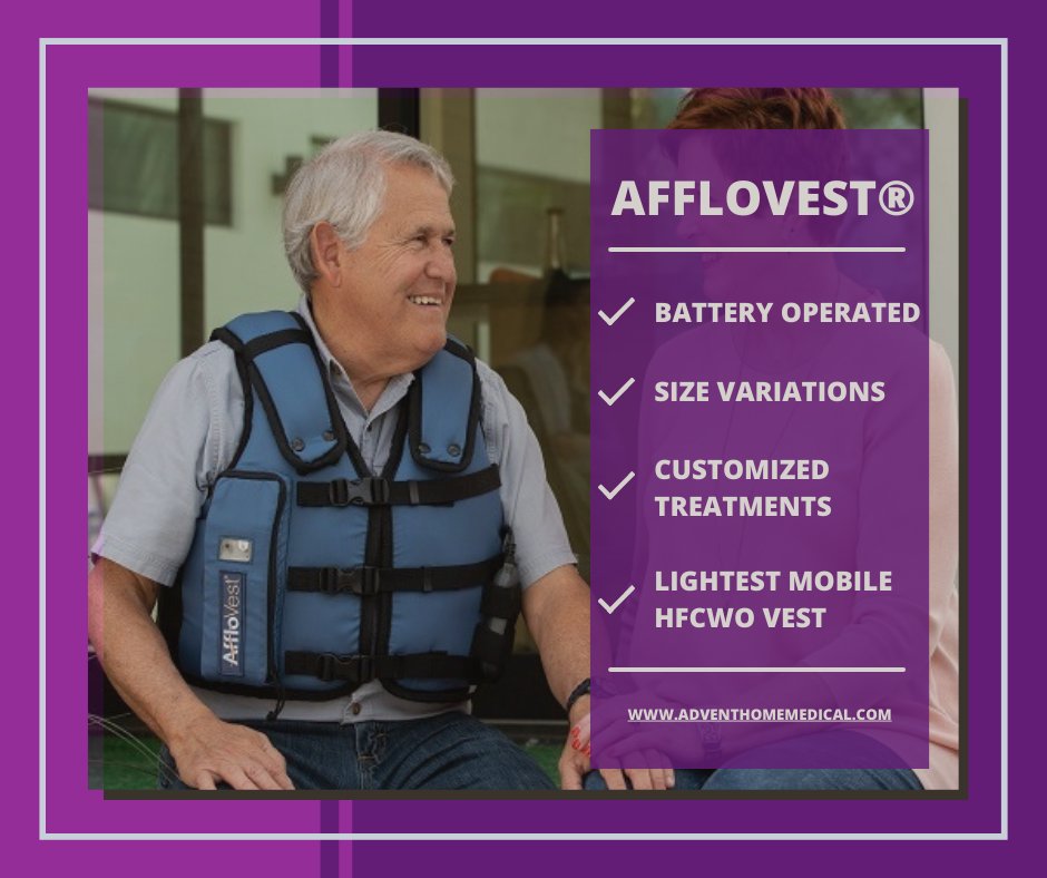 AdventHM's tweet image. The AffloVest is designed to fit anyone at any age! No matter what size or body type you are, you can know that your AffloVest will fit you comfortably and correctly. To learn more, visit our website! #AffloVest #adventhomemedical bit.ly/3npXdF5