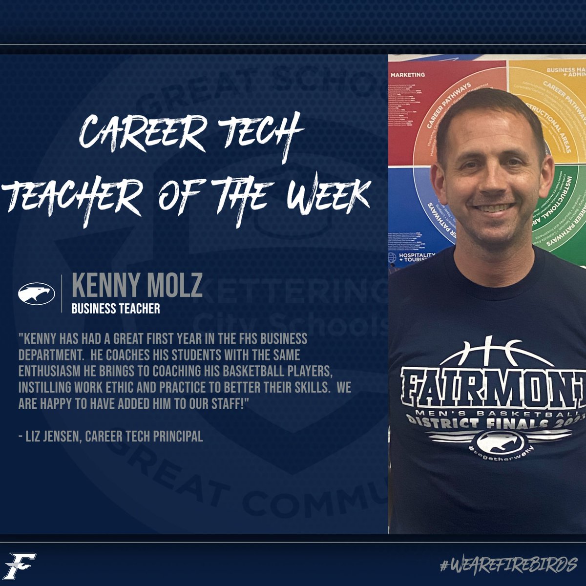 FHS Career Tech Teacher of the Week

KENNY MOLZ -- Business Manager

#WeAreFirebirds