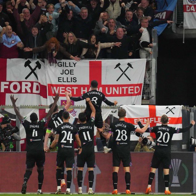 I’m so happy and proud of this team. Been a tough season for one reason or another but they’ve kept going in every game. One more big step and there will be a serious party in East London 🕺🏻😊⚒ COYI