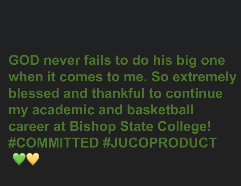 KaelaWard2's tweet photo. @BishopStateWBB   #COMMITTED God never fails !! https://t.co/KBjBY3B6WS