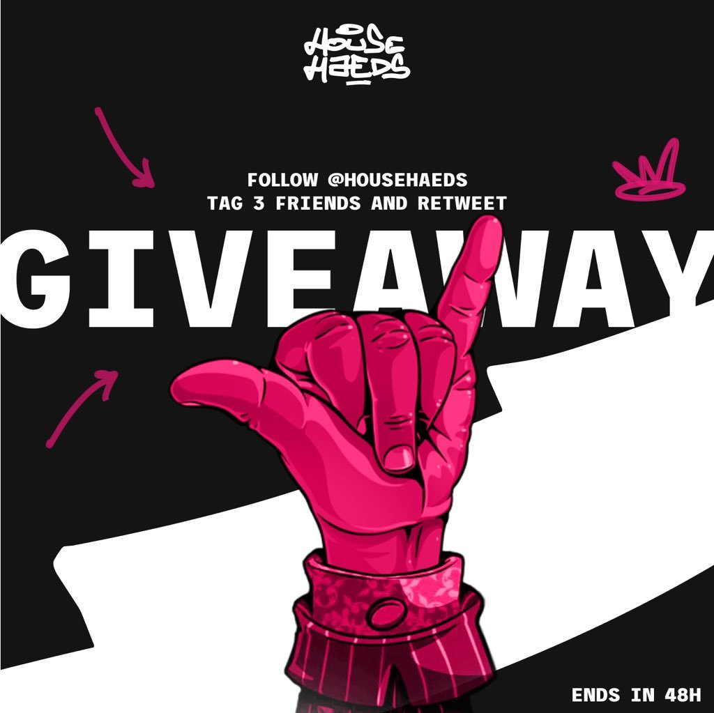jagger_032's tweet photo. HOUSEHAEDS WL GIVEAWAY 
1 x HouseHaeds Whitelist Spot     

To enter:  
1. Follow @HouseHaeds &amp; @jagger_032 
2. Like &amp; RT 
3. Tag 3 friends. 

You have 48hrs https://t.co/pg06TCjfep