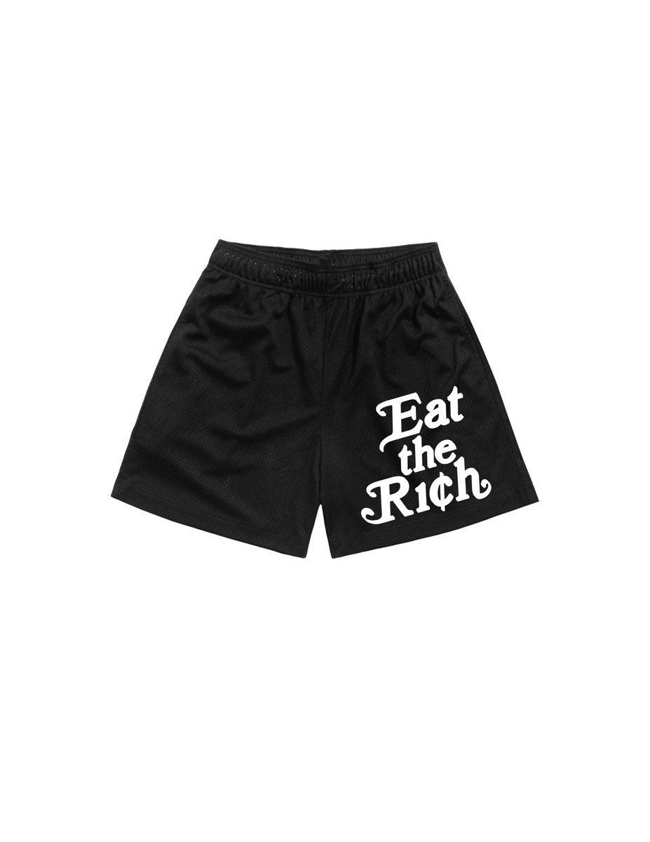 the____south's tweet photo. Eat the Rich is back! This time we’re going Black with the seven inch inseam mesh shorts. 

We’re dropping this today! Details later! https://t.co/il0ogTFJEg