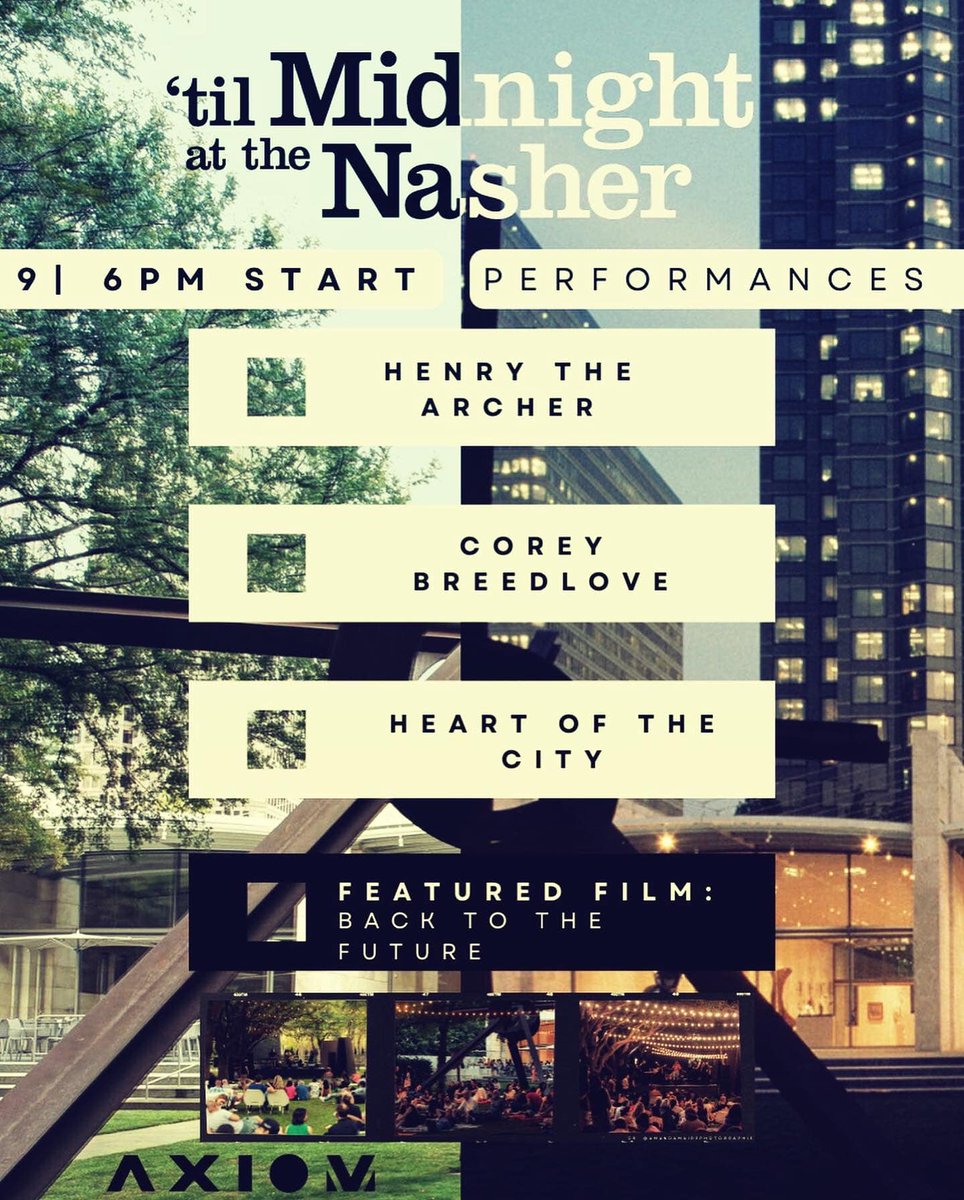 We'll be at the Nasher Sculpture Center today at 6:30 with Henry the Archer and Corey Breedlove. Dallas friends, we hope to see you there!
.
.
.
#heartofthecity #superchargedsoul #rocknsoul #hotc