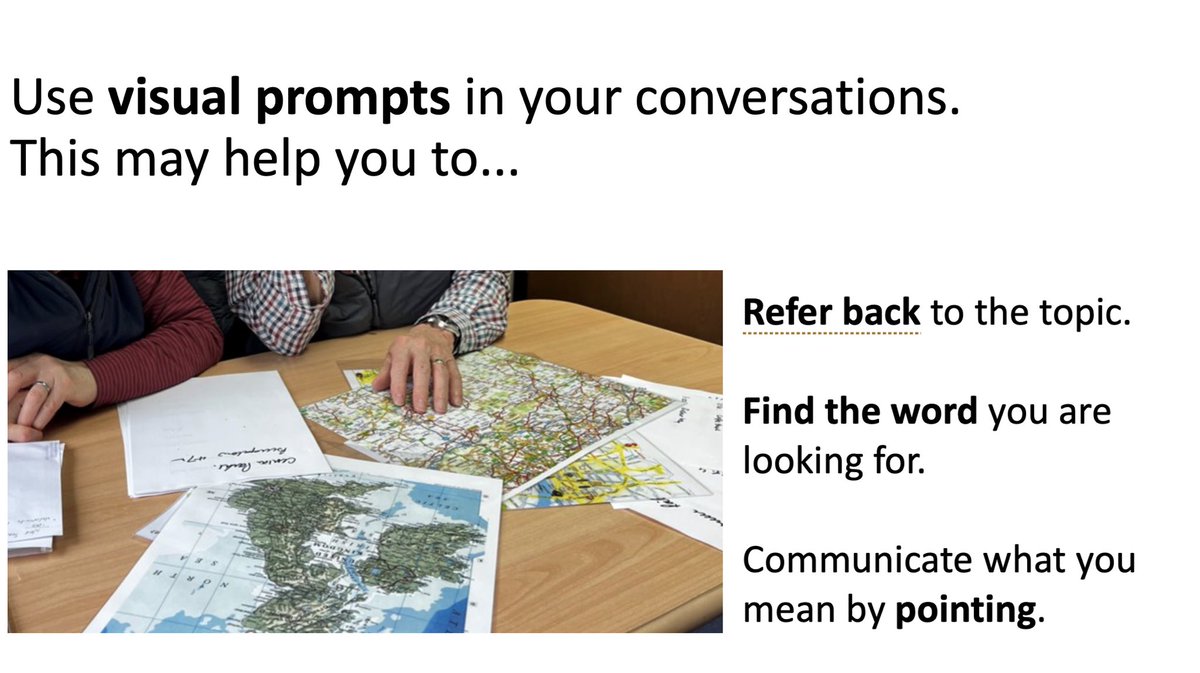 RosemaryTowns15's tweet photo. Continuing our #DementiaActionWeek2023 posts @dyscoveraphasia with some examples of strategy reminders offered to pw #PPA I like to include screenshots from video to personalise these. Permission obtained. #ConversationPartnerTraining https://t.co/NPmWxHAjkp