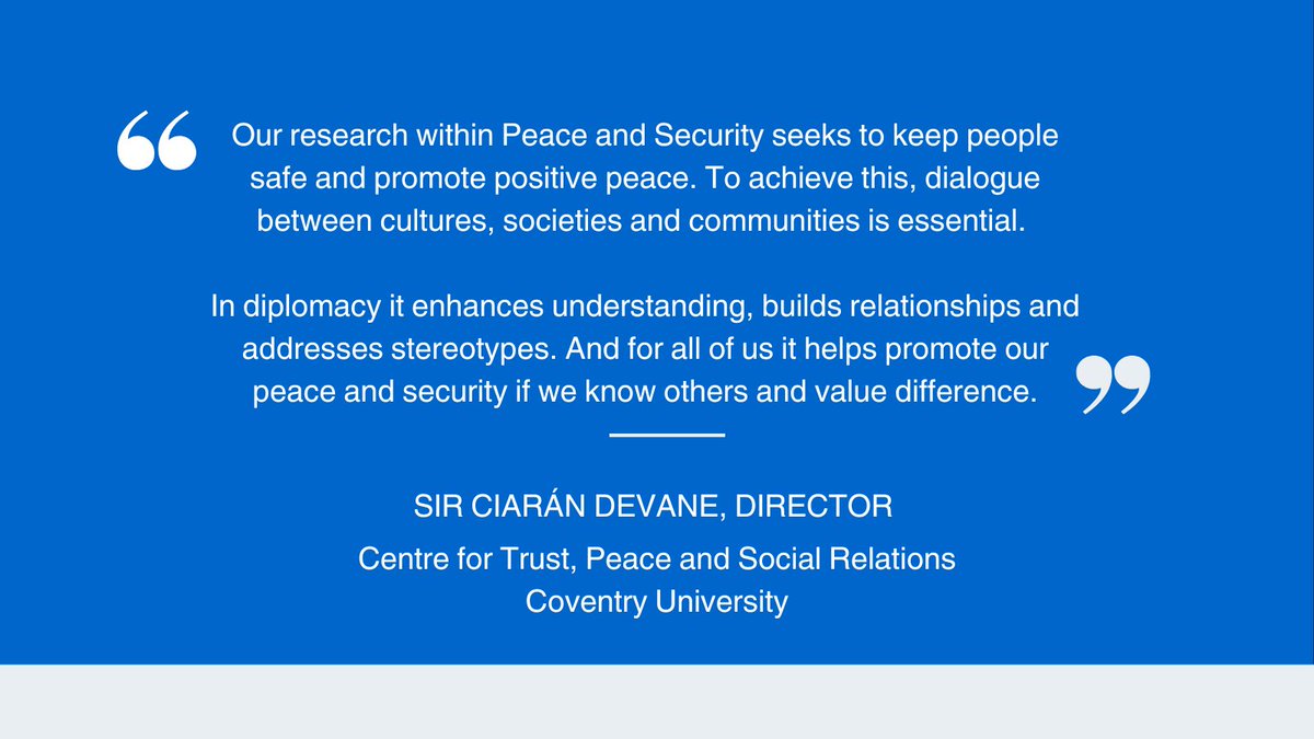 Today is World Day for Cultural Diversity for Dialogue & Development, celebrating the richness of the world’s cultures & the role this plays in achieving #peace & sustainable development 🌐 Hear from @ciarandevane on the importance of research at @CTPSR_Coventry below 💬