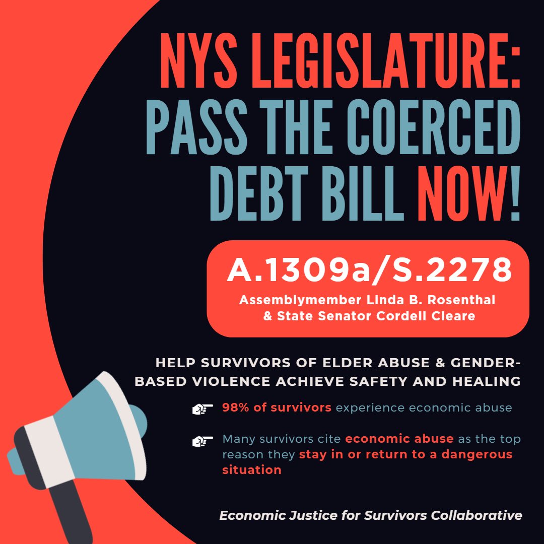 Urban Resource Institute (@uri_nyc) on Twitter photo NY is poised to become the 4th state in the nation to provide #EconomicJustice for #survivors of #domesticviolence & #elderabuse.
With 10 session days left, let’s get it done! We’re 👀 at you 👉 <a href="/LindaBRosenthal/">Linda B. Rosenthal “the #OriginalRosenthal”</a> <a href="/SenatorCCleare/">Senator Cordell Cleare</a> <a href="/bradhoylman/">Brad Hoylman-Sigal 🌈🥯</a> <a href="/JeffreyDinowitz/">Assemblyman Jeffrey Dinowitz</a> <a href="/AARPNY/">aarpny</a> <a href="/SafeHorizon/">Safe Horizon</a> NY is poised to become the 4th state in the nation to provide #EconomicJustice for #survivors of #domesticviolence & #elderabuse.
With 10 session days left, let’s get it done! We’re 👀 at you 👉 <a href="/LindaBRosenthal/">Linda B. Rosenthal “the #OriginalRosenthal”</a> <a href="/SenatorCCleare/">Senator Cordell Cleare</a> <a href="/bradhoylman/">Brad Hoylman-Sigal 🌈🥯</a> <a href="/JeffreyDinowitz/">Assemblyman Jeffrey Dinowitz</a> <a href="/AARPNY/">aarpny</a> <a href="/SafeHorizon/">Safe Horizon</a>