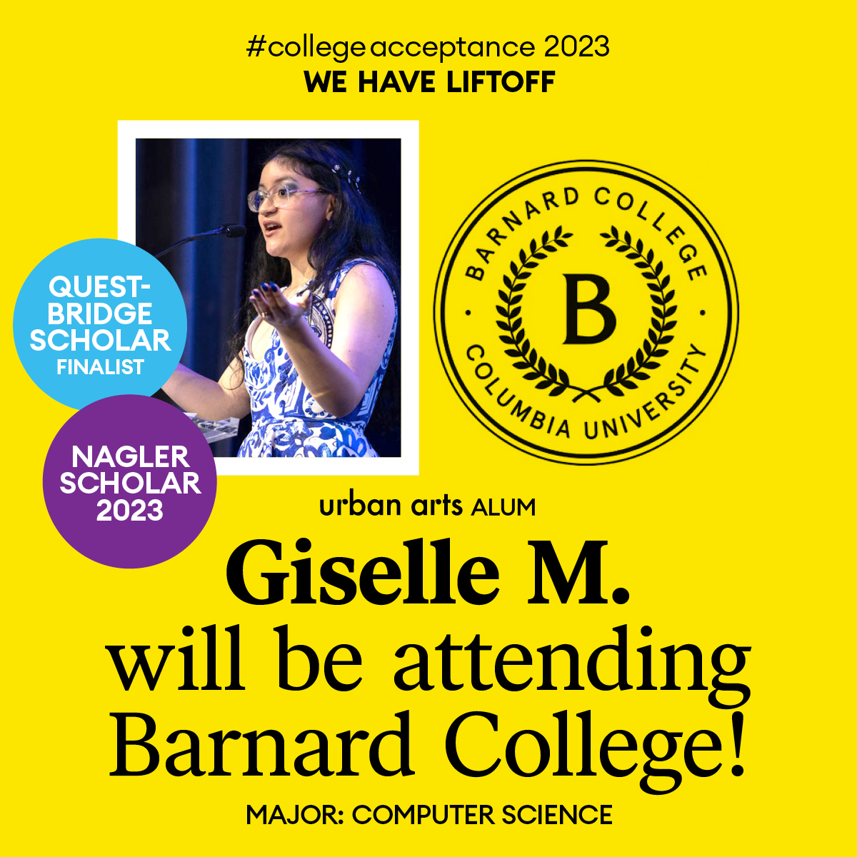 UrbanArtsOrg's tweet image. #CollegeAcceptance Our students are studying tech&amp;amp;science generating a #diversetalentpipeline earning $16M IN AID since 2017 #iykyk 🎉#GISELLE  ➡️ @barnardcollege #youngwomenintech is an #equity imperative See G's first-ever game about her guinea pig Lulu on our YouTube channel!