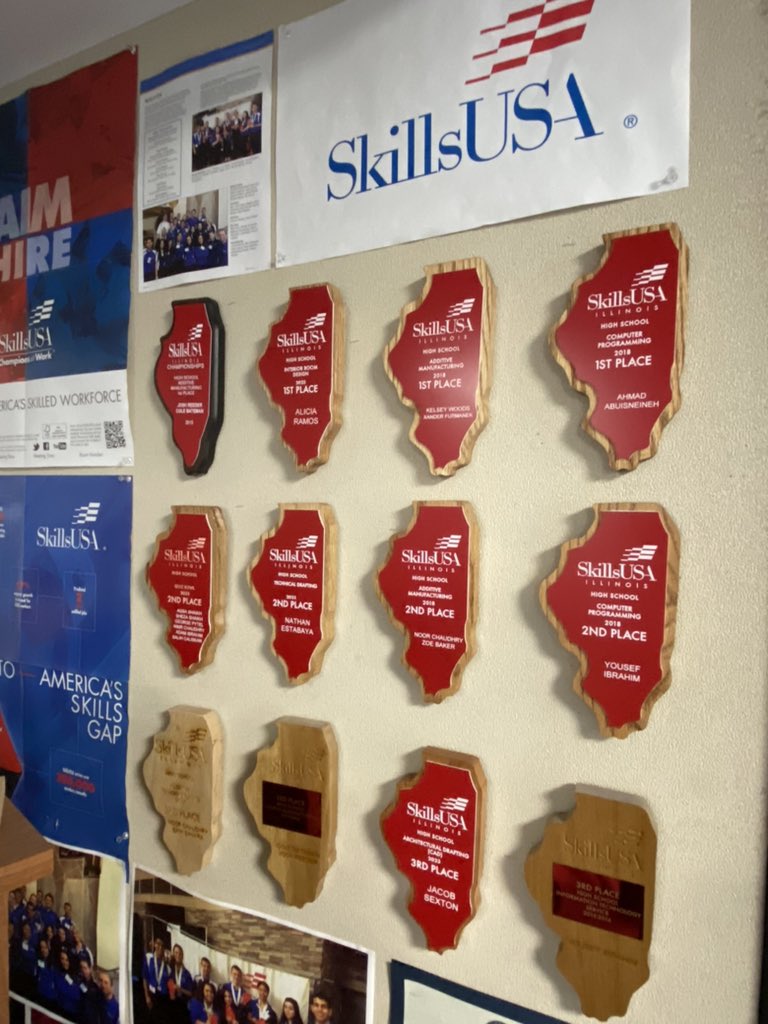SandburgCAD's tweet photo. Some nice additions to the SkillsUSA display case! https://t.co/gcKEfoseWx
