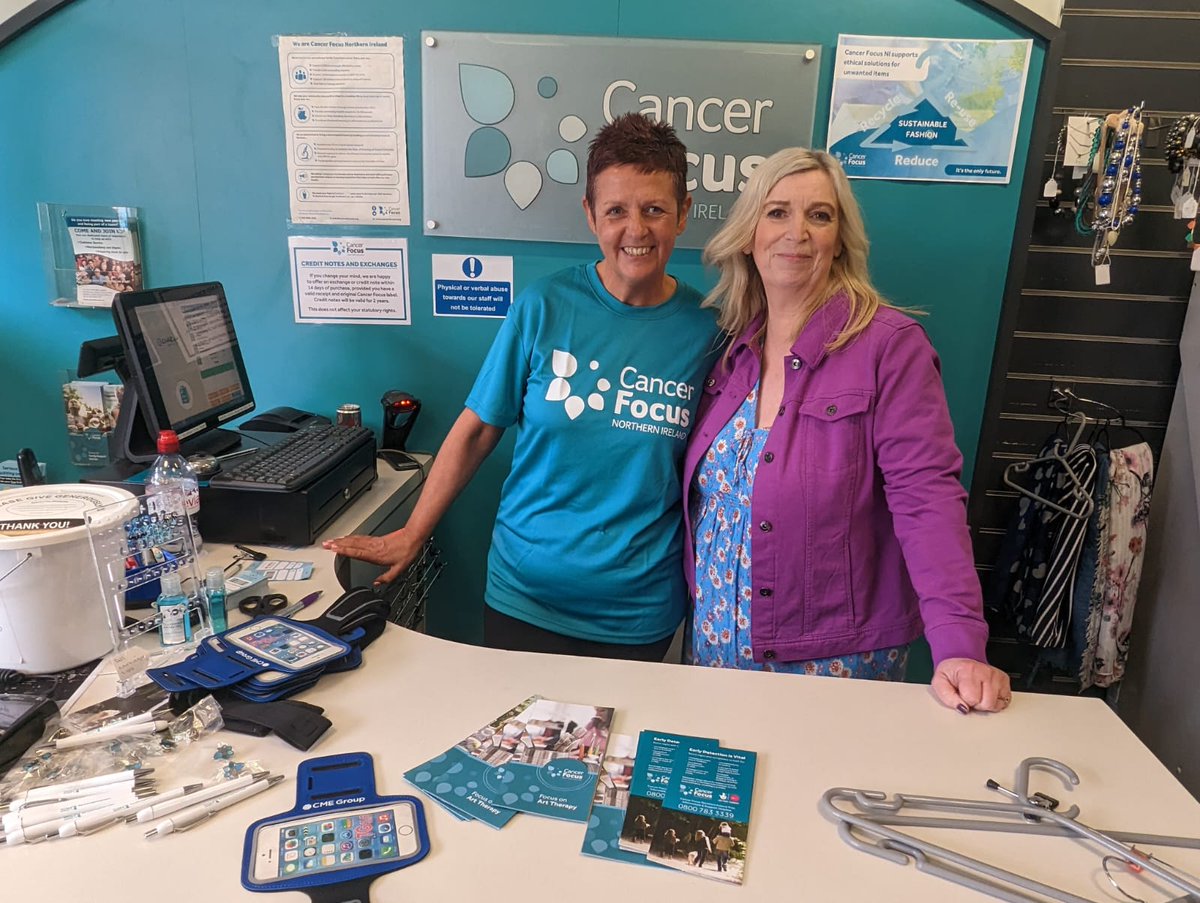 bitcni's tweet photo. All smiles from the @CMEGroup as they 'take over' the #LisburnRoad @CancerFocusNI charity shop as part of our #ShopsChallenge today. Happy Days 😀😀😀😀 and thank you everyone! https://t.co/mCXXnZbR60