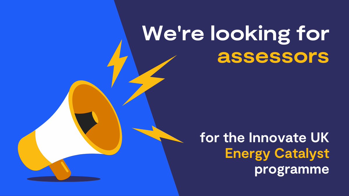 innovateuk's tweet photo. We're looking for assessors for our #EnergyCatalyst programme

✔️Assess applications
✔️Bring skills &amp; experience in commercialising #EnergyAccess innovations
✔️Ensure projects with the most impact &amp; commercialisation potential are selected

Apply by 25 May
https://t.co/2PH6FBa9YX https://t.co/DTHNgPTjM6