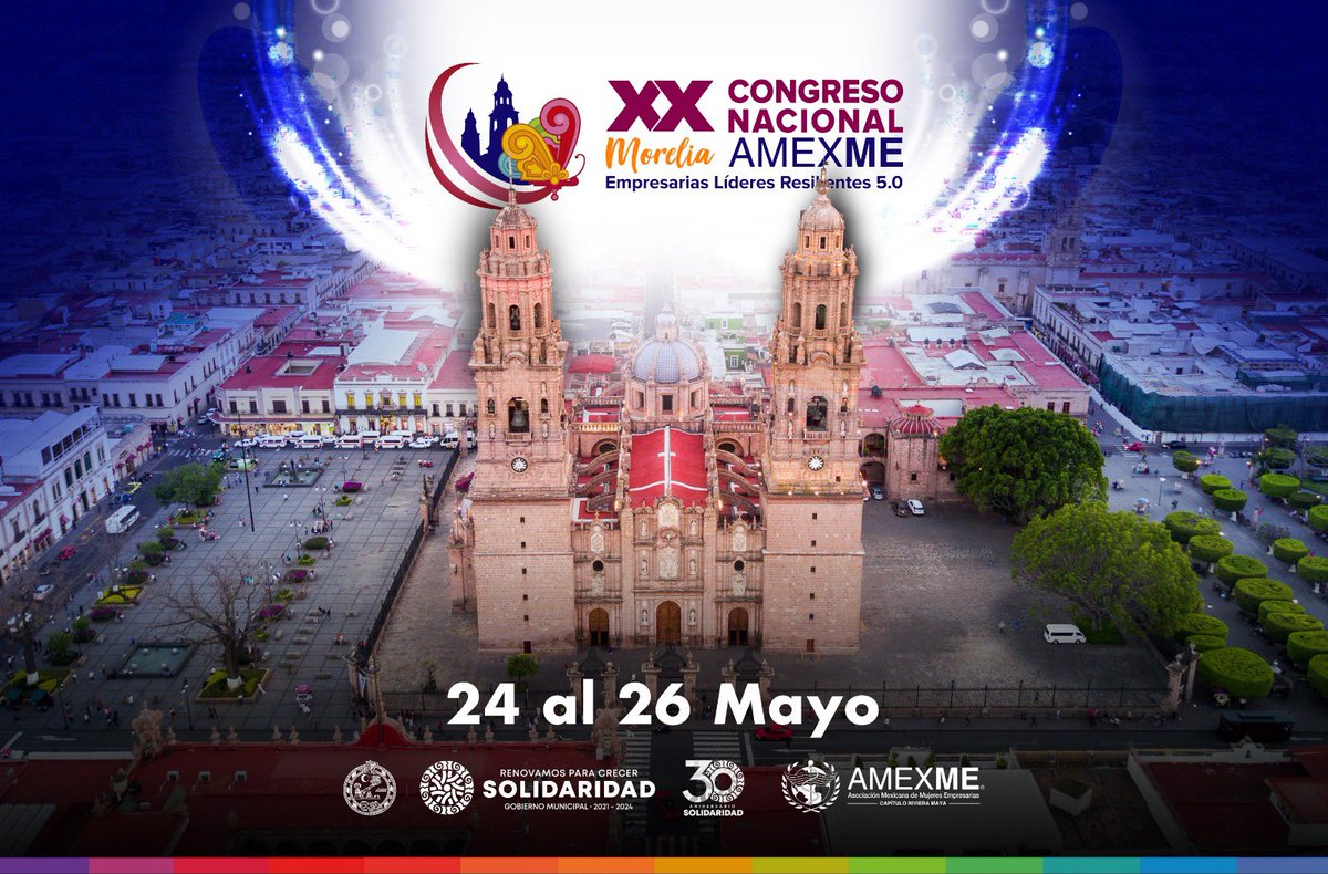 AmexmeRM's tweet photo. 🎉El Ayuntamiento de Solidaridad  y AMEXME Riviera Maya estaremos presentes en el Congreso Amexme Nacional en Morelia, del 24  al 26 de mayo. 
⚡️¡Sinergia para impulsar nuestro municipio y a las mujeres empresarias de Solidaridad!
@lilicamposmiranda 

#amexmerivieramaya https://t.co/sVxjQC1qfp