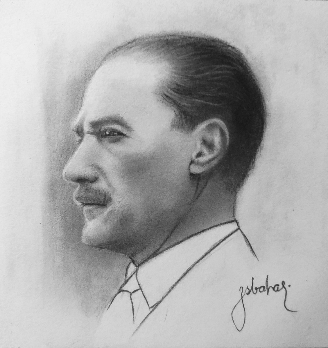 #19MayısGenclikveSporBayramı kutlu olsun 🇹🇷🇹🇷🇹🇷 8x8 karakalem Atatürk çizimim✍🏻 #MustafaKamalAtatürk #draw #art #Atatürk