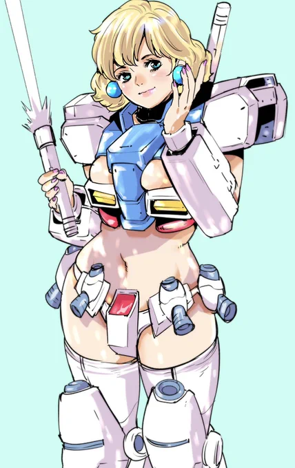 「嫌ぁぁーーー!私のガンダムがー!」ニナ・パープルトン、GP01で出撃! #ガンダム0083 #ガンダム #ニナ #玉越博幸
