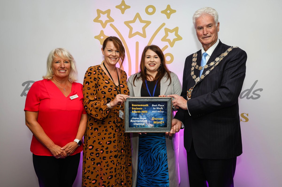 Our #bestplacetowork category was won by <a href="/DorsetMind/">Dorset Mind</a> seen here with sponsor Yvonne from #bournemouthchamber 🏆👍