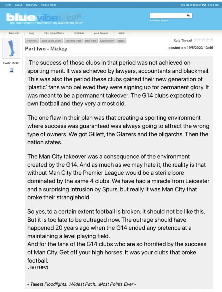clivetysoe's tweet image. This is ironically written by a Spurs fan but he nailed it …….WELL WORTH THE READ!!! 🩵👕🩵