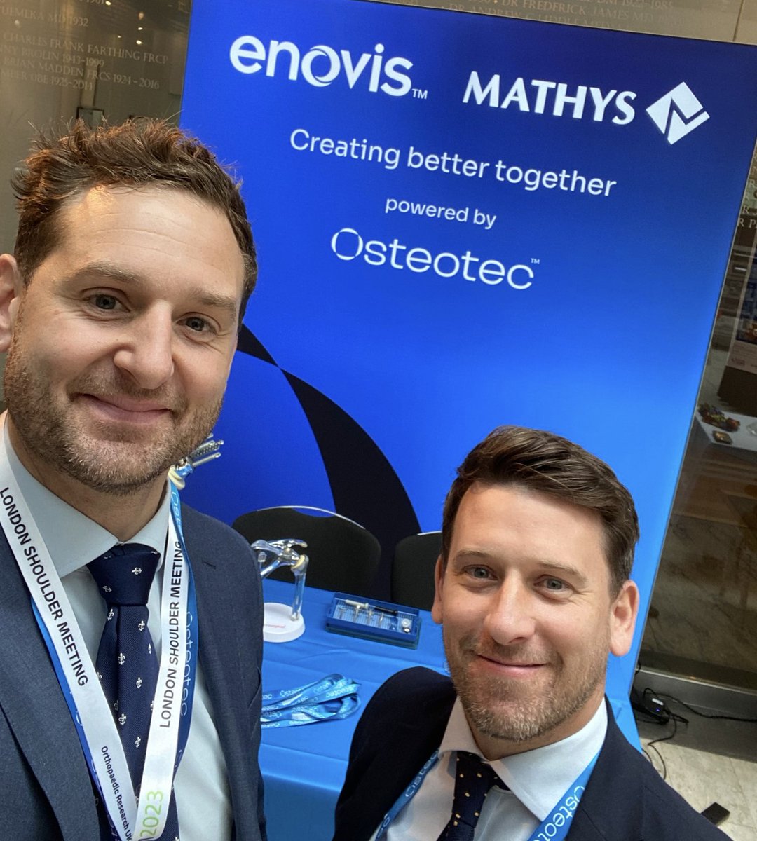 Osteotec's tweet photo. We are thrilled to be exhibiting at the London Shoulder Meeting at The Royal Society of Medicine.
Join us at our booth as we proudly present our fantastic @enovismedtech and Mathys shoulder portfolios.
@OR_UK
#Shoulder #UpperExtremities #Orthopaedics https://t.co/GkJxCWrQxo
