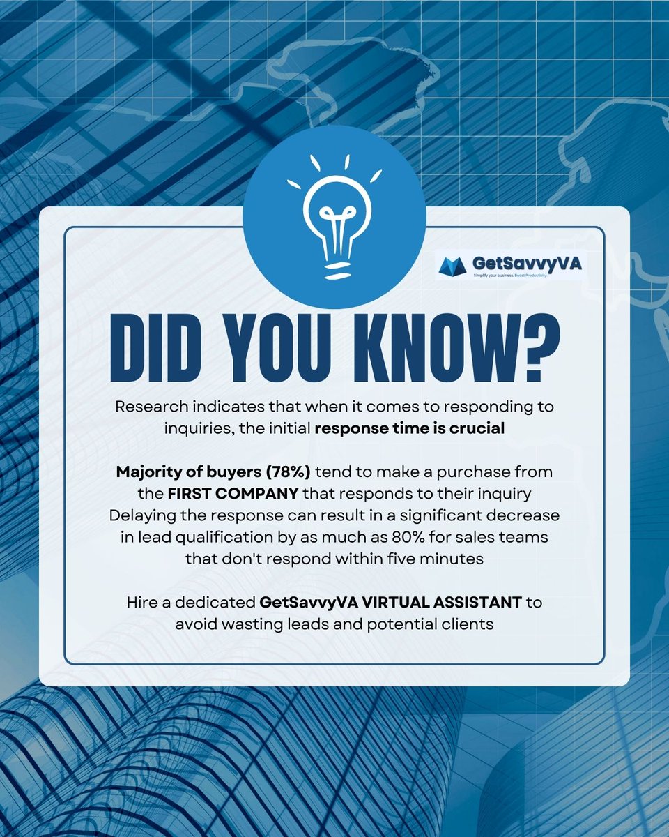 getsavvyvp's tweet photo. Ready to skyrocket your sales and capture every potential customer? Don't miss out on this opportunity with GetSavvyVA

#BoostYourSales #SkyrocketYourBusiness #SalesSuccess #GetSavvyVA #SalesGrowth #SalesConversion #SalesStrategy #LeadGeneration #BusinessSuccess https://t.co/5jEOCO0XCl