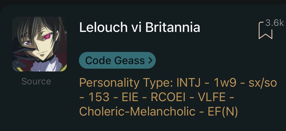 anime mbti — Lelouch vi Britannia - Code Geass - INTJ