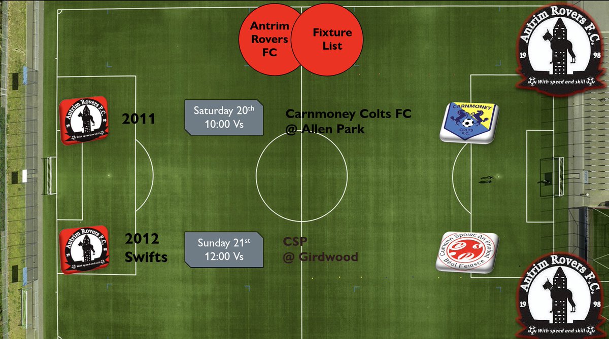 antrimroversfc's tweet photo. Antrim Rovers fixtures this weekend 🔴⚫🔴⚫ https://t.co/dGDSPPzL5D