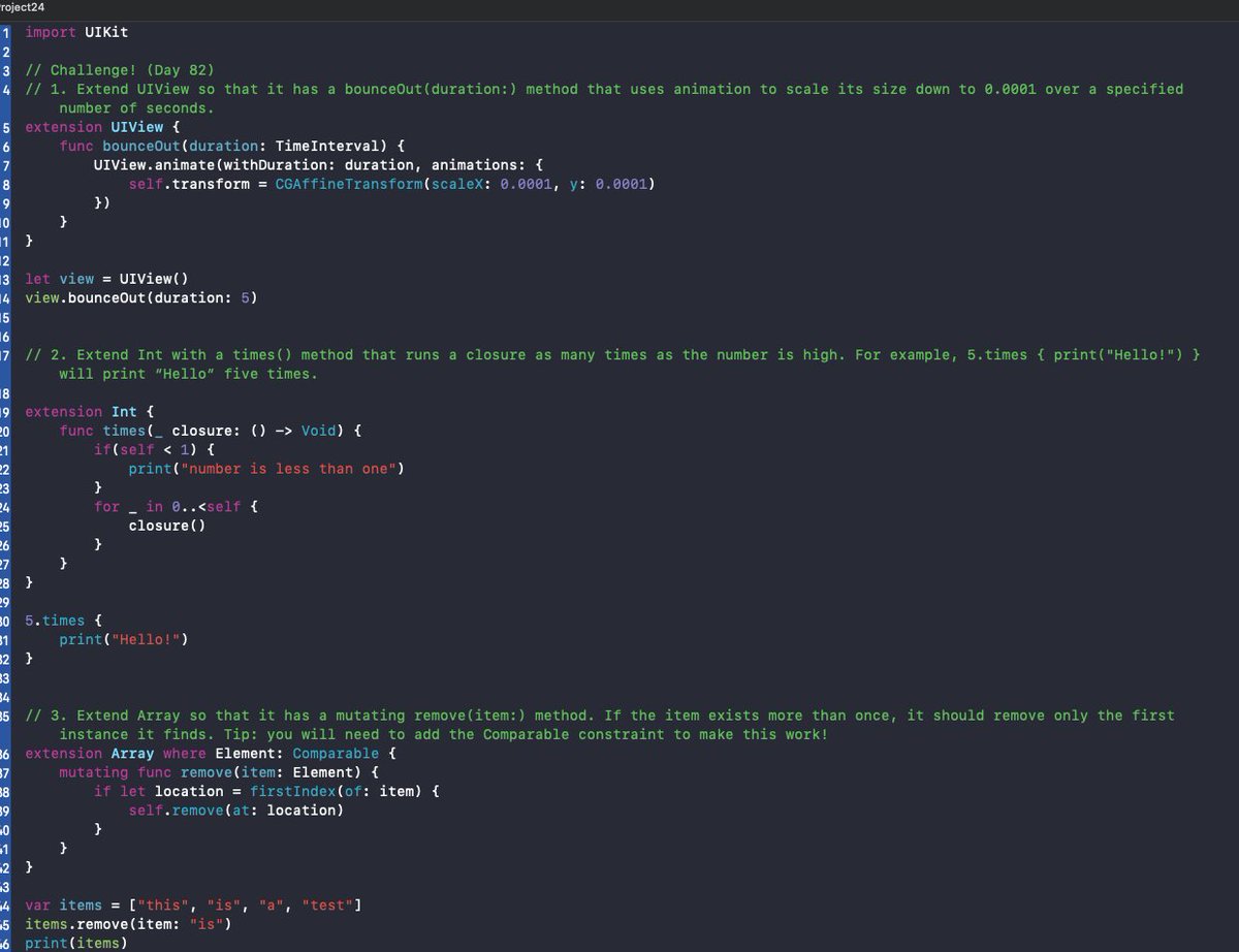martinkabat's tweet photo. Day 82 of #100DaysOfSwift, challenge finished. I haven't progressed for almost for two months but I am back keen to continue.
 https://t.co/Bi69PYxK4L… #100DaysOfCode #Swift #Xcode14 #Swift5 #developer #programming #code https://t.co/eB50yo746q