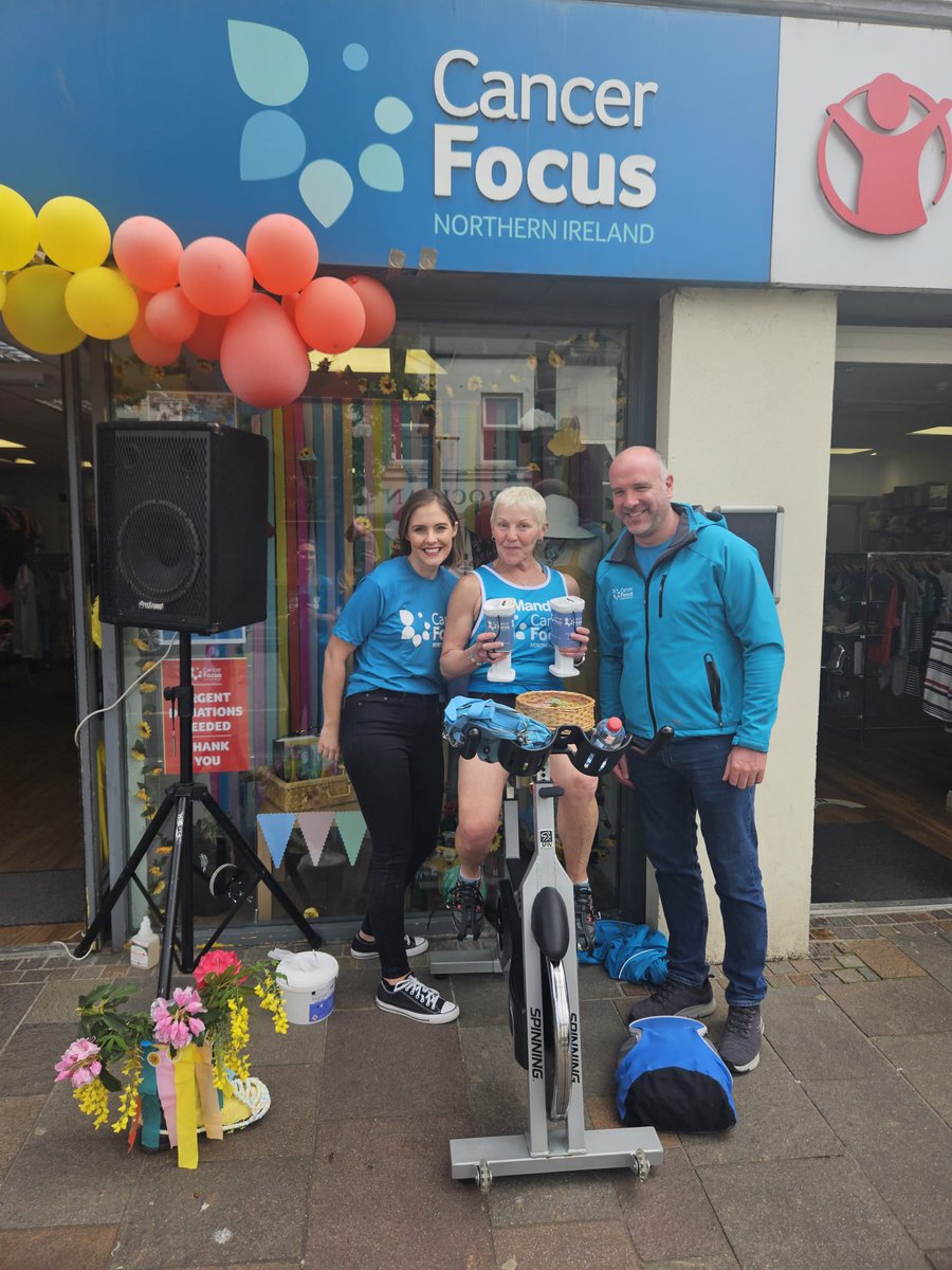 bitcni's tweet photo. It's no 'pipe dream' but the team @phoenixni have upped their game to create a fab window display at the #Holywood @CancerFocusNI shop as part of our #ShopsChallenge today. Looking fit, furry AND fabulous! https://t.co/FvYBRTeL77