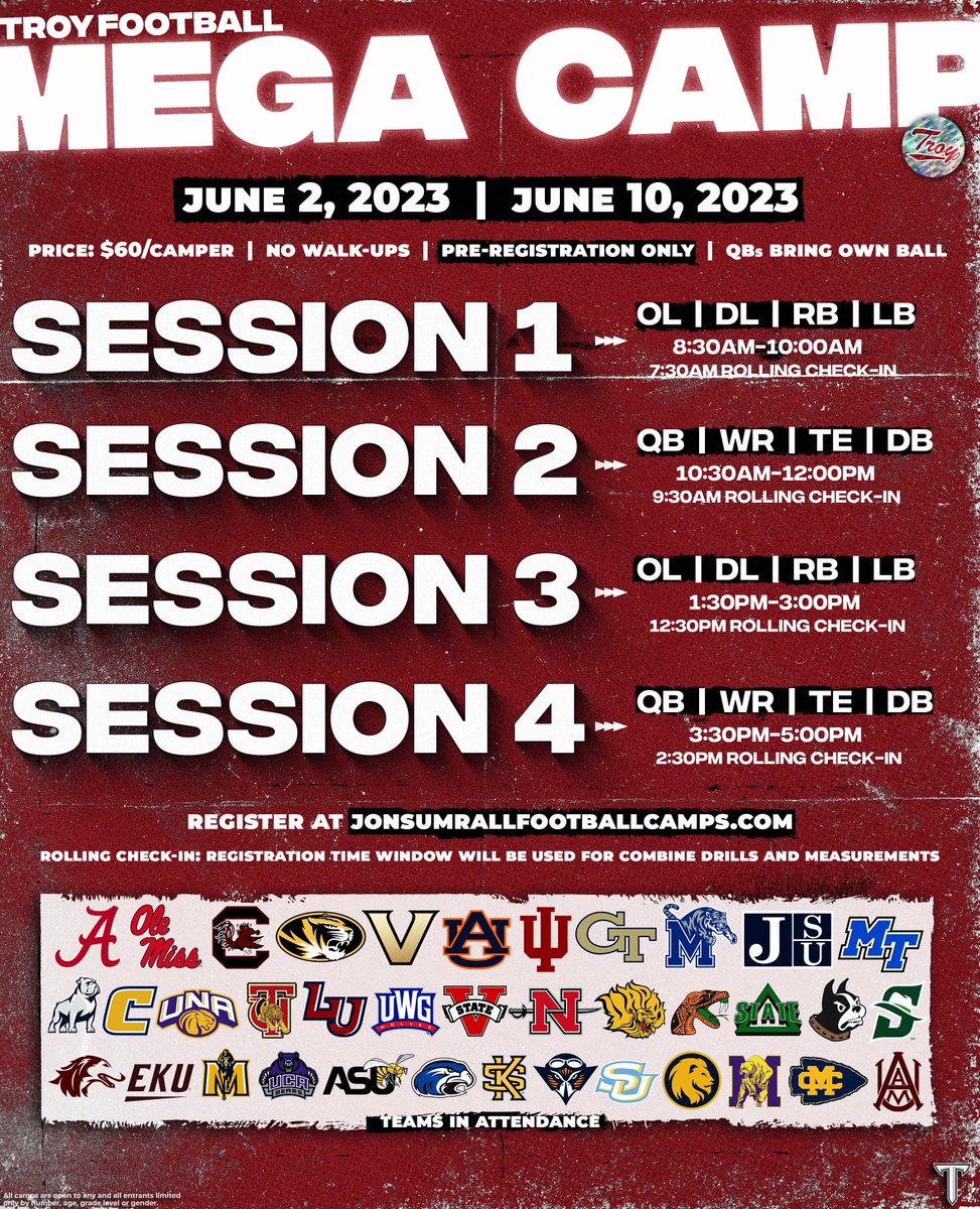 It’s Friday! We’re officially two weeks away. Competition will be incredible and the amount of college coaches in attendance will be outstanding. COME COMPETE TO BE A CHAMPION! #RISETOBUILD⚔️ #BUILD2L4ST⚔️ #ELITETROJANS