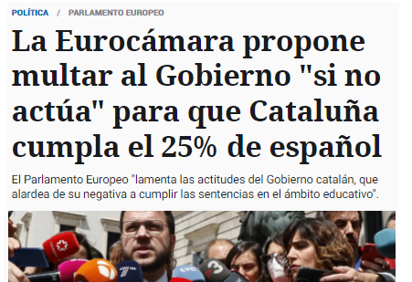 Vergonzoso que tenga que ser Europa la que defienda el español frente al gobierno de España.