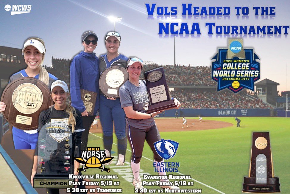From Region XXIV Champions in 2021, to OVC and HORIZON LEAGUE Champions in 2023‼️ Goodluck to TWO former Lady Vols (@ArynHenke) & (@27_hannahlynn) as they compete in the NCAA Tournament‼️🥎 #GOVOLSGO #volsrising