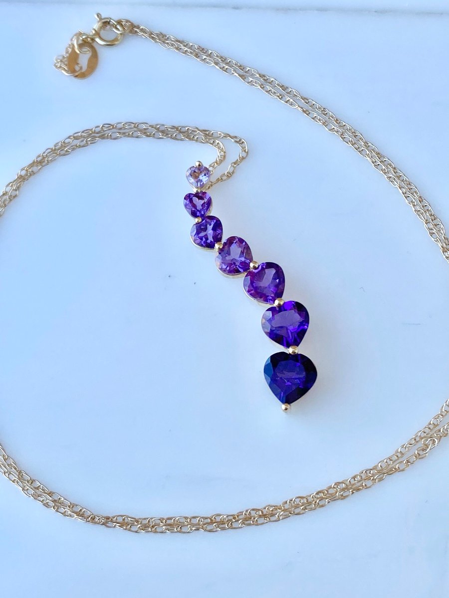 Excited to share the latest addition to my #etsy shop: 14k Gold Heart Necklace, Amethyst Heart Pendant, February Birthstone Necklace etsy.me/3WyHNf3 #14kgold #14kgold #amethys#amethystheart #necklace #februarybirthstone #EtsyStarSeller #LittleWomenVintage