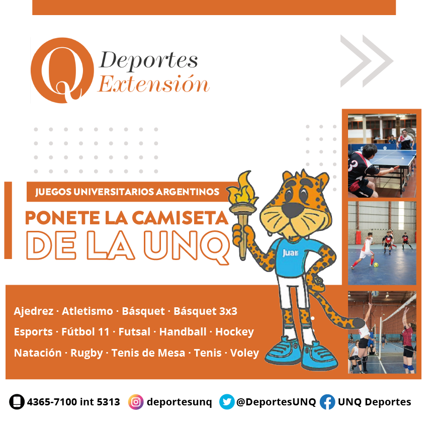 🏐🏀🏉🏓Juegos Universitarios Argentinos: ¡Ponete la camiseta de la UNQ!👕

✅Convocatoria abierta a estudiantes y graduados.

💻¡Inscribite acá! 👇
bit.ly/45i9tZe