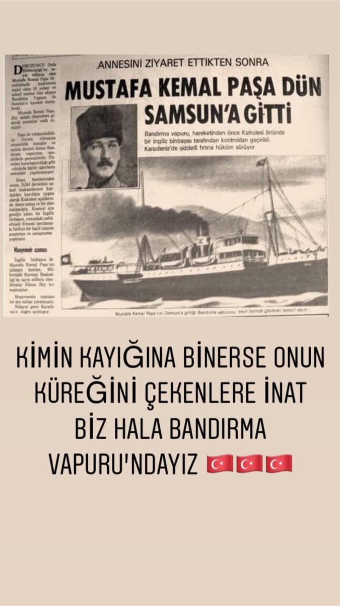 #19MAYIS1919 Ad Günün Kutlu Olsun Ulu Türk Selâm olsun ebedi başkomutanıma,Selâm olsun vatanımın kurucusuna,Selâm olsun insanlık tarihine adını pırlanta gibi yazdıran eşsiz kahramana 19 Mayıs Gençlik Ve Spor Bayramımız kutlu olsun…