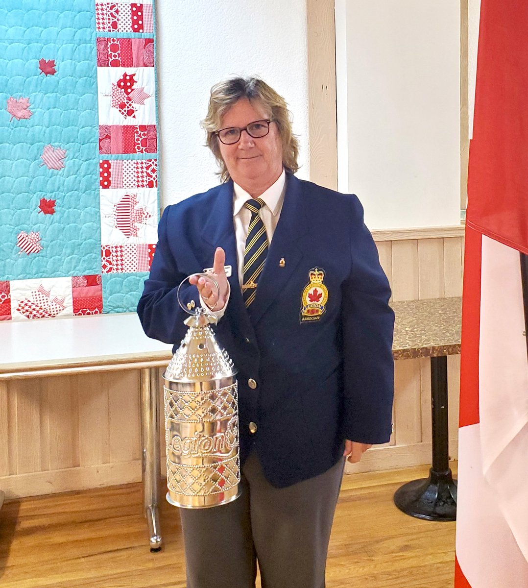 Outgoing Legion Br. 157 president Laurie Cavanaugh was also recognized for her service to the branch. She was presented a lantern from the <a href="/parkhousemuseum/">Park House Museum</a>. The lantern was designed by Legion member and Park House tinsmith Victor Lavergne. 
(Submitted photo)
