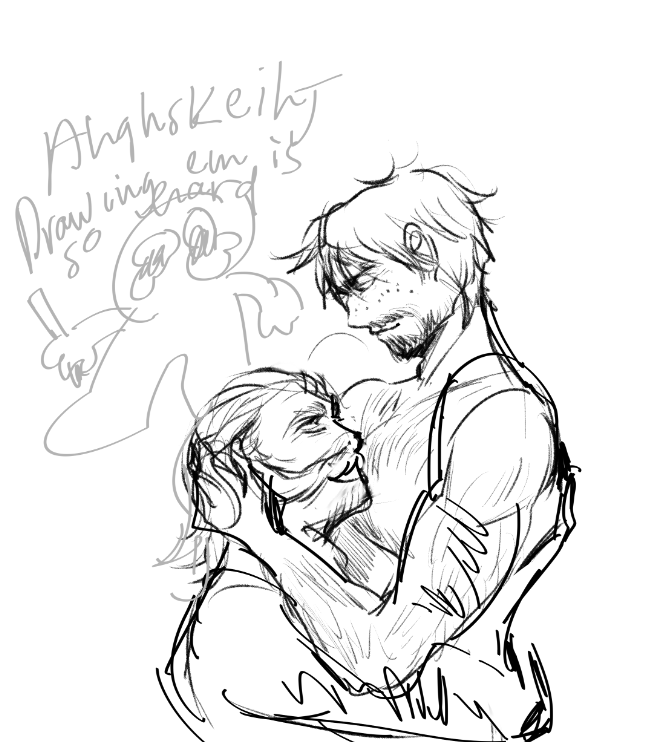 feeding the ppl who fed me with some jean and harry action. looks a bit weird cause i suck at male anatomy but we're working on it #DiscoElysium #harryjean