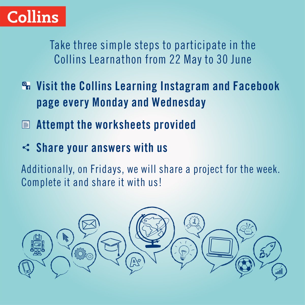HarperCollinsIN's tweet photo. Get ready to challenge your mind and have fun this summer with #CollinsLearnathon!
This is an opportunity for young readers and learners to make learning all the more fun.
Read more below! @CollinsMktg #CollinsLearning https://t.co/Ozon3Pb1zU