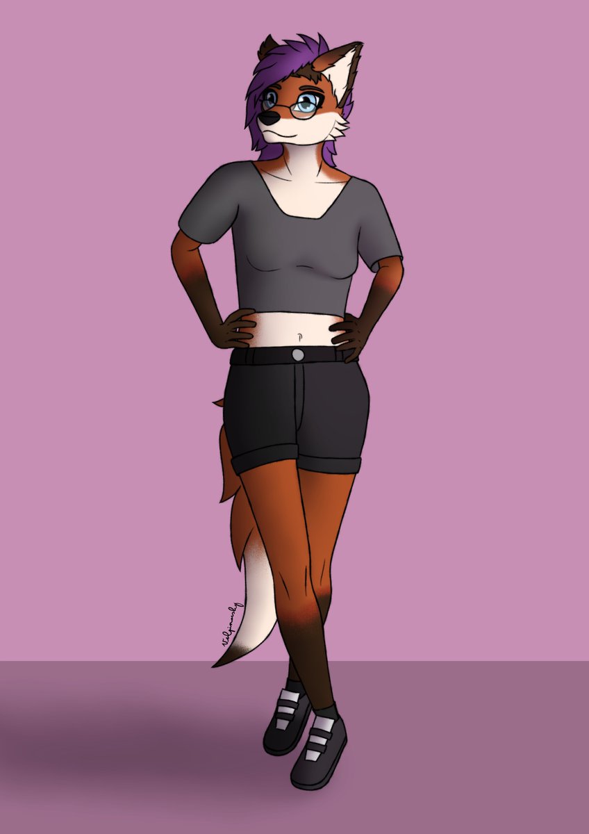 vulpinovsky's tweet photo. A drawing for @blushin_rachel of her hedgehog sona as a fox as part of an art trade. https://t.co/e9IpLRbubz