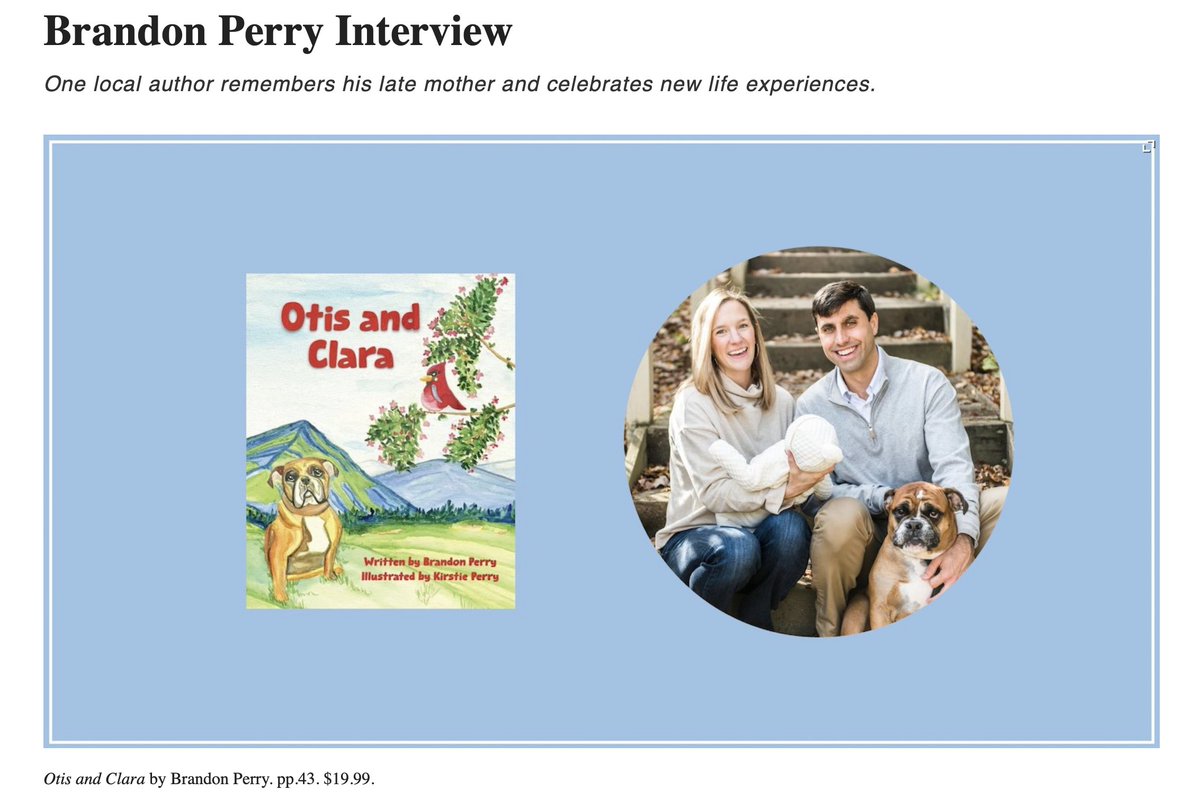 Grateful for the chance to share about 'Otis and Clara' in my @VirginiaLiving interview! 

#OtisAndClara #VirginiaLiving 

virginialiving.com/culture/bookma…