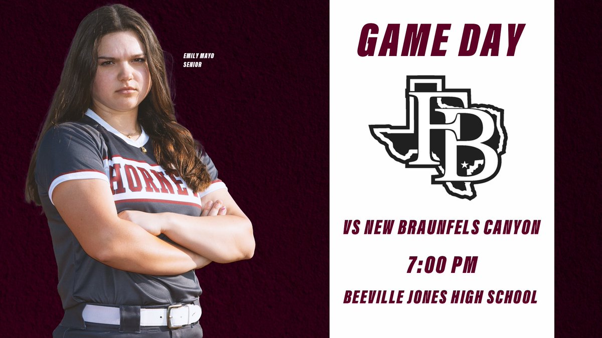 Game Day Ready. 🔥🥎

🆚 New Braunfels Canyon

🕖 7:00 pm 

📍Beeville Jones HS

🎟️$3.00 Student, $6.00 Adults
(CASH ONLY)

📺 youtube.com/@bluff_athleti… 

#DontFlinch | #CPH 

<a href="/ChrisSteinbruck/">Chris Steinbruck</a> <a href="/kiii3sports/">Kiii 3Sports Blitz</a> <a href="/LarissaLiska/">Larissa Liska</a> <a href="/qmartinez/">Quinton Martinez</a> @Caller_Len <a href="/BluffSoftball/">Flour Bluff Softball</a> <a href="/TXPrepSoftball/">Texas Prep Softball</a>
