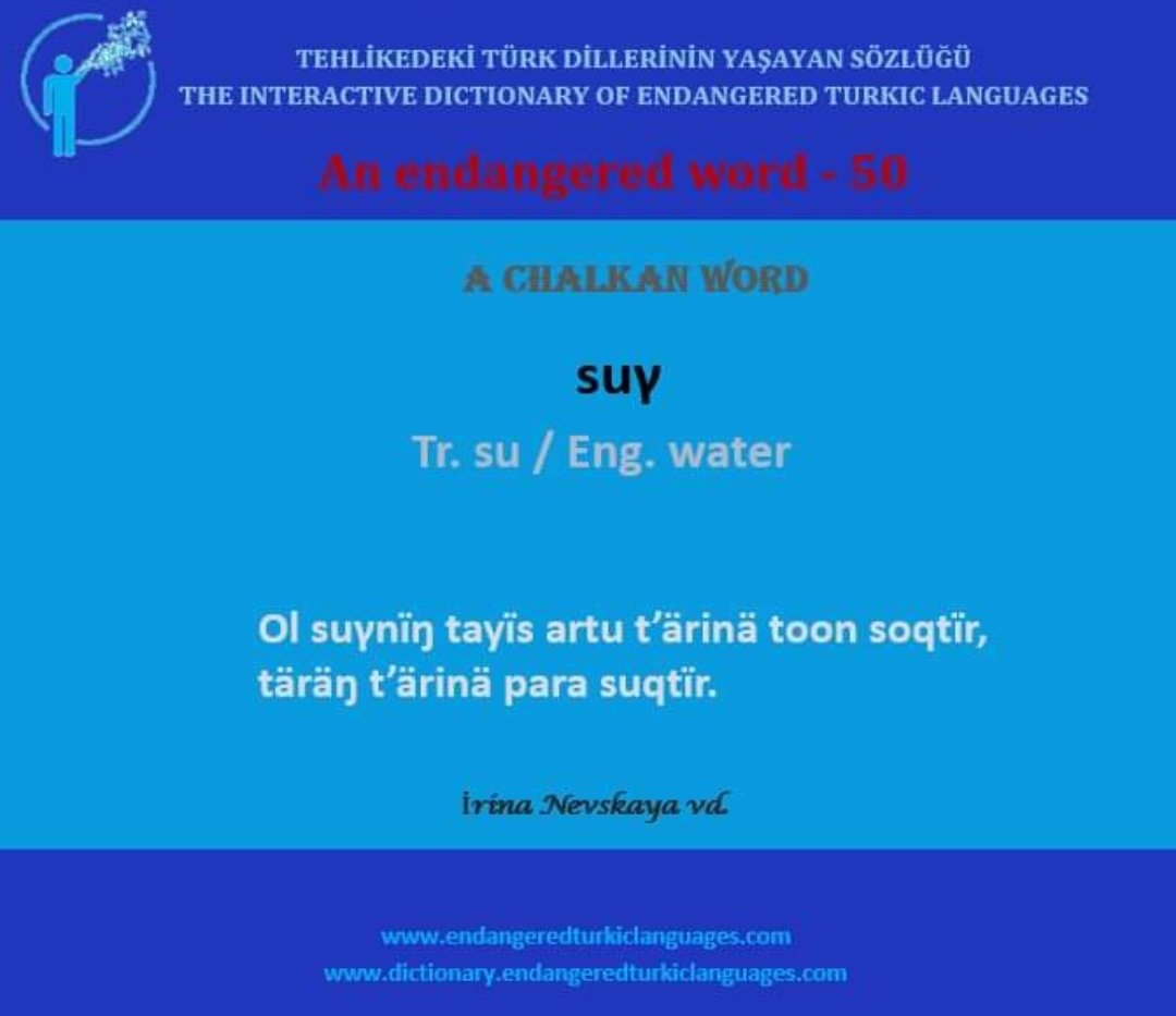 SavkCelik's tweet image. Çalkan Türkçesi bir sözcük: 
Sug &quot;su&quot;
tehlikedekidiller.com 

#endangeredlanguage #Chalkan #Turkiclanguages #UNESCO