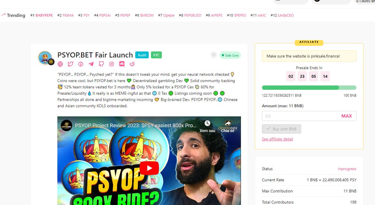 Psyopbet's tweet photo. Fast like Lightning!!!! ⚡️⚡️⚡️
122 $BNB filled already👀
When do you think we'll reach 500 $BNB? 🤑
Pinksale Link: https://t.co/NYDSrSTY0W
#LFG #PSYOP #PSYOPBET $PSY #LFG #PSYOB #memecoin #GambleFi https://t.co/YG04YFAOfI
