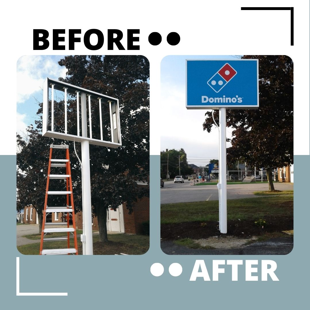 BurrSigns's tweet image. For our last day of Fast Food Week... Domino's!

#burrsigns #signshop #signinstallation #signservice #dominos #install #service #rebrand #beforeandafter #sanfordmaine #dominospizza #fastfoodweek