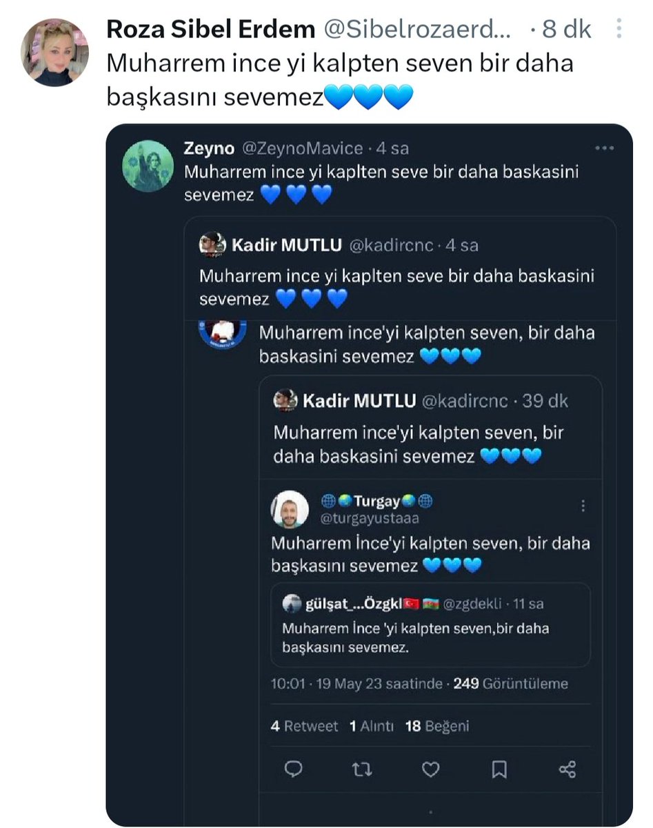 Muharrem İNCE'yi kalpten seven Birdaha başkasnı sevemez 🧿💙

Akıma devamke😍
<a href="/atillaecee/">Atilla Ece</a> <a href="/Sibelrozaerdem/">...</a> <a href="/vekilince/">Muharrem İNCE</a> <a href="/Sedatsavan/">Sedat Savan</a> <a href="/Mithataknci/">Mithat</a> <a href="/ozlememen21/">Özlem</a> <a href="/SevgiGnayEker1/">Sevgi GÜNAY</a> <a href="/veysiesenn/">Veysi esen</a> <a href="/arzuonayurla/">Arzu Onay</a> <a href="/gulcinerdem35/">Gülçin Erdem</a> <a href="/kl_svm/">Svm Kl</a> <a href="/zgdekli/">gülşat_...Özgkl🇹🇷 🇦🇿</a> <a href="/drburakhasar/">Dr. Burak Hasar 🇹🇷</a> <a href="/ipekozkal/">Prof.Dr. İpek Özkal</a> <a href="/MevlutDudu/">Mevlüt Dudu</a> @MPhalililker