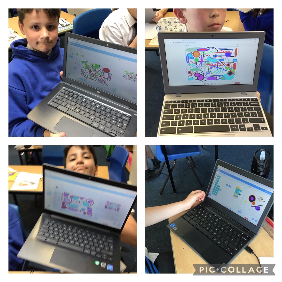 BroomfieldsJnr's tweet photo. 5CS worked really hard in ICT to produce art work using Scratch in the style of Kandinsky . We thought they were amazing !
#broomfieldsict https://t.co/IVyUv69inc