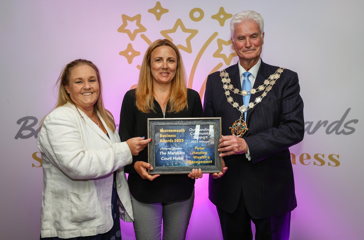 Thanks to <a href="/MarshamCourt/">Marsham Court Hotel</a> our lovely venue yesterday and as they are a real part of the Bournemouth community they sponsored #communitysupport won by #peterhardingwealthmanagement keen supporters of local charities, events etc.