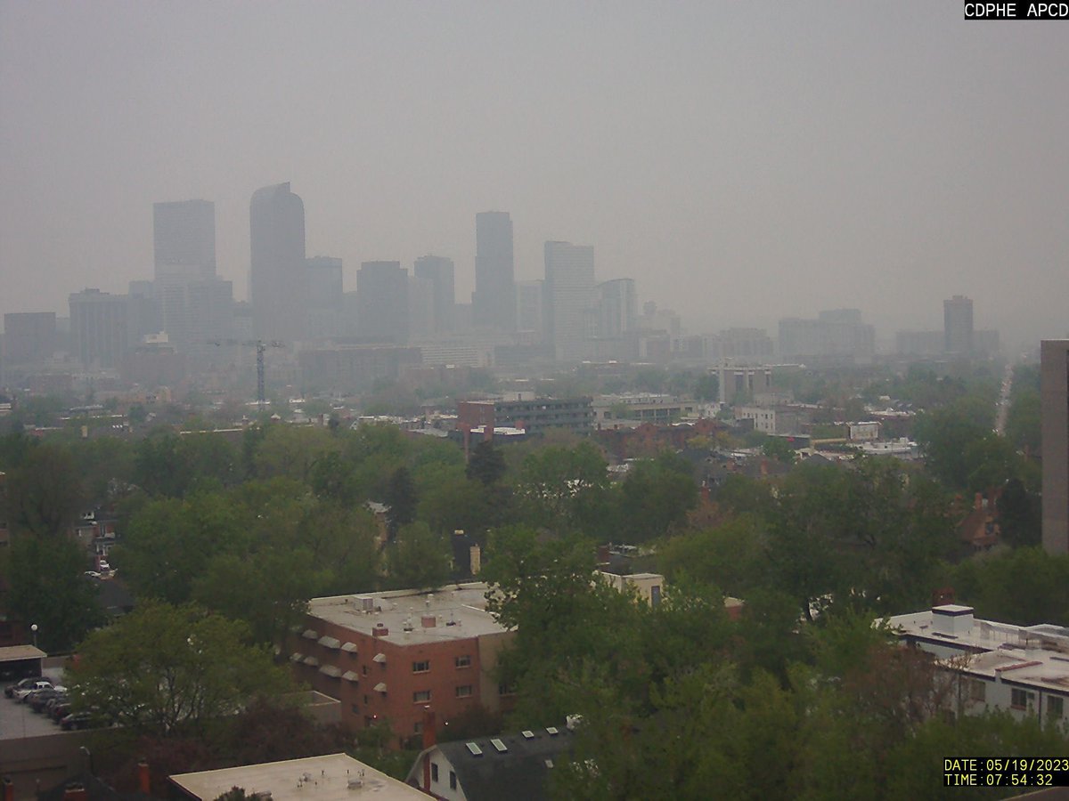 BianchiWeather's tweet photo. Wildfire smoke from fires in western Canada = Denver looks extremely smoky today.

Via @IQAir: Denver’s air quality is the 3rd-worst of any major global city this AM.

#9wx #COwx https://t.co/Wylg1BUKA3