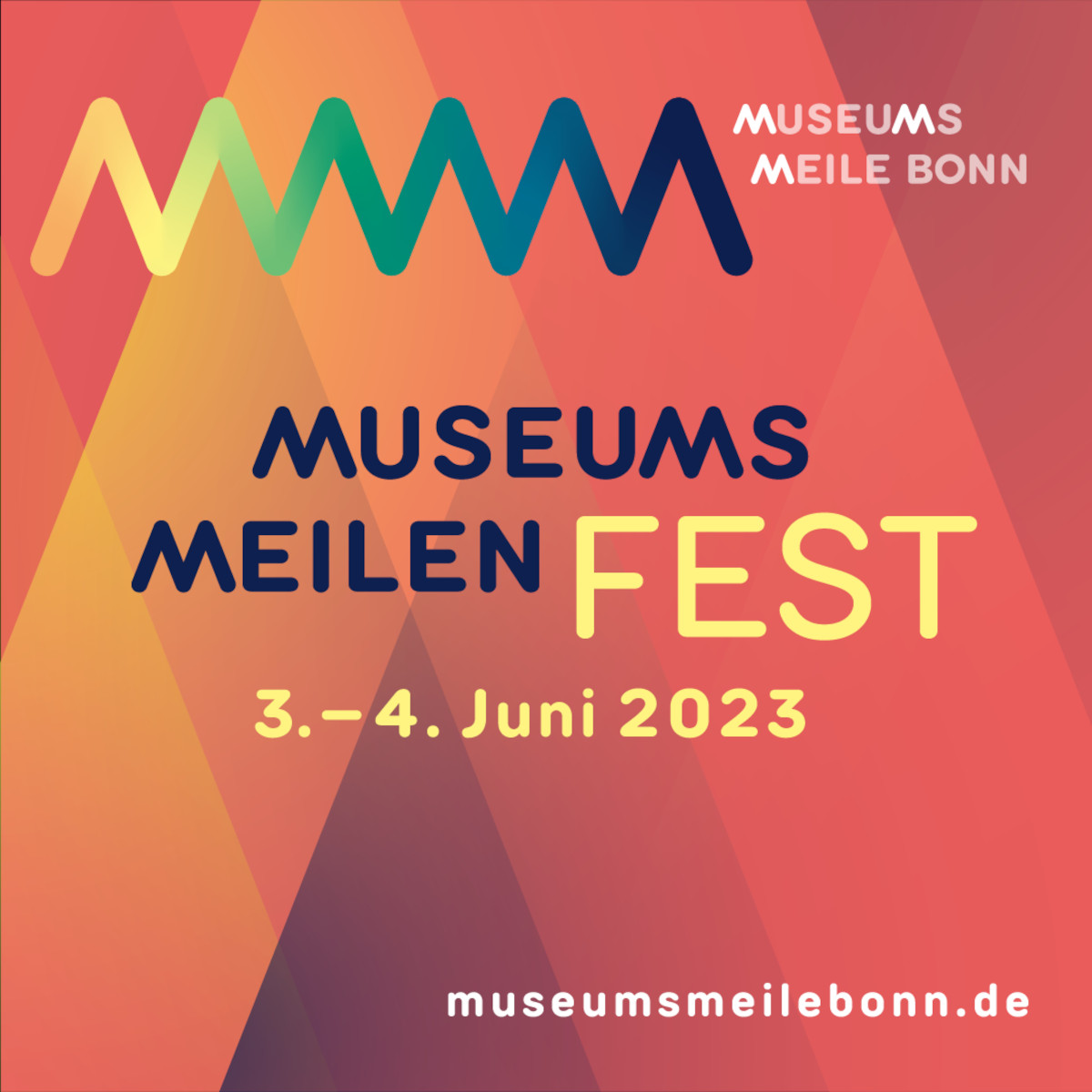 bundeskunsthall's tweet photo. Feiert mit uns am 3./4.6. das #Museumsmeilenfest! Euch erwarten hochkarätige Ausstellungen mit Sonderführungen, Kinder-Spaß-Programm, Kunstaktionen zum Mitmachen und Live-Musik. Und am Samstag: #Kunstnacht am #Museumsplatz mit Speedführungen, DJ &amp; Drinks. https://t.co/AxHqKbHEfp https://t.co/AwvDEJTYFf