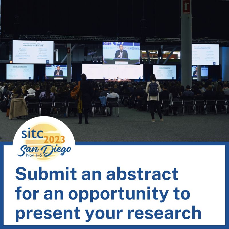 Attention researchers! Showcase your innovative work amongst other #immunotherapy experts at #SITC23. Submit your abstracts for the Regular and Young Investigator Awards now! Learn more: sitcancer.org/2023/abstracts… #cancerresearch #immunotherapy