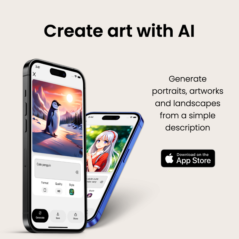 Splend_AI's tweet photo. Start creating artworks, portraits and landscapes from your phone with the power of AI