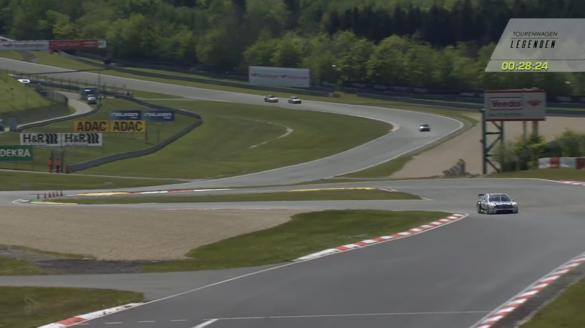 GTRainYT's tweet image. Someone entered a 2015 DTM car in a field of old touring masters. That’s the result after less than two minutes.
#24hNBR